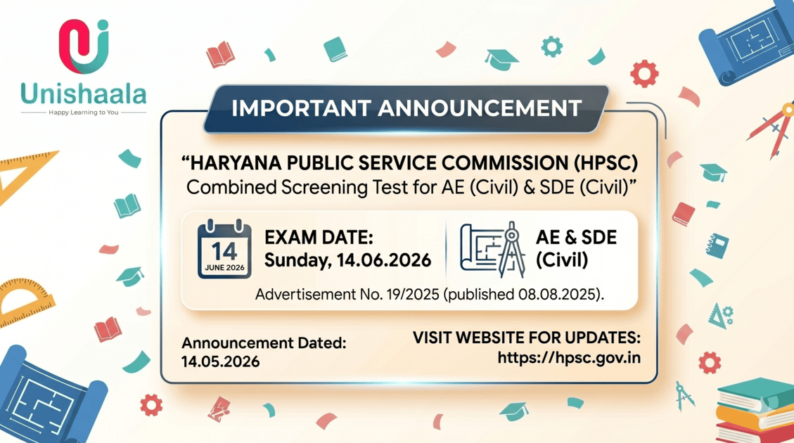 HPSC AE Civil & SDE Civil Screening Test 2026 – Exam Date Announced | Download your admit card now!